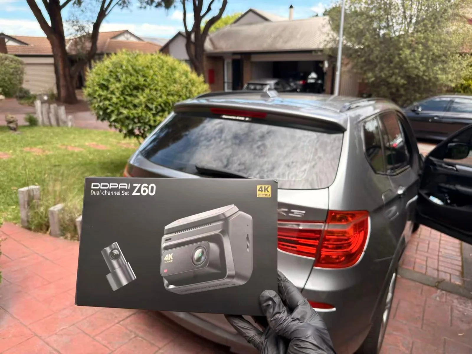 BMW X3 with a DDPAI Z60 dual-channel 4K dash cam set before installation in Melbourne
